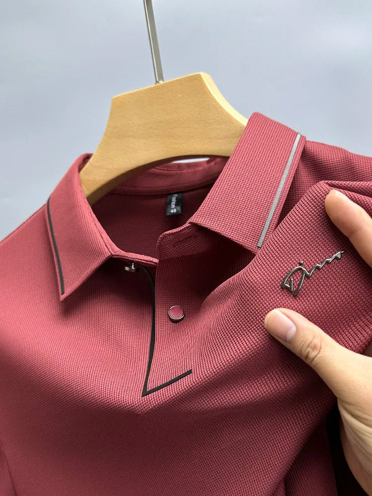 High end luxury brand fashion hot diamond short sleeve Advanced printed POLO shirt summer new Korean version men's lapel T-shirt