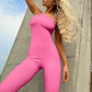 New Autumn Women Ribbed One Shoulder Jumpsuit Hip Lifting One Piece Yoga Seamless Bodycon