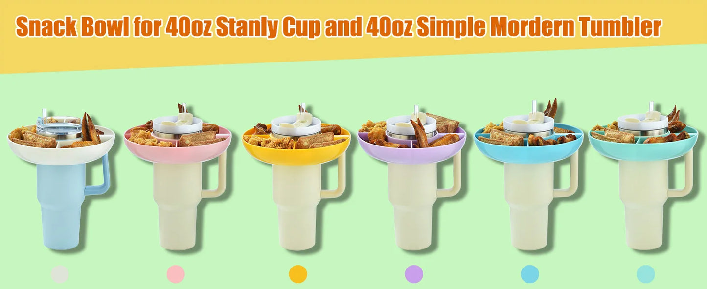 Snack Bowl for Stanley 40 oz Tumbler with Handle, Stanley Cup Accessories Snack Tray