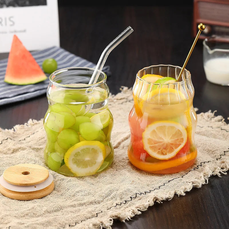 Mali Cups - Striped Exotic Mason Jar Cup w/ Lid & Straw