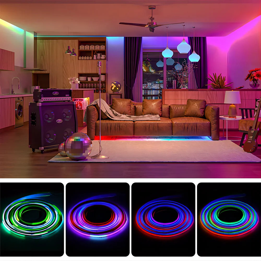 LED Strip RGB 5050 WS2812b Bluetooth App Control Chasing Effect Lights Flexible Tape Diode Ribbon TV BackLight Bedroom Decorate