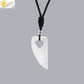 Men's Mali Necklace - Polished Stone Wolf-Shark Tooth