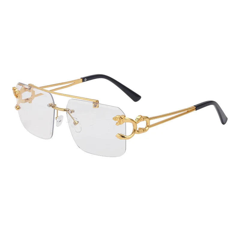 Rimless Leopard Ocean-Film Sunglasses - UV400