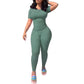 Women's Ribbed Casual Lounge 2pc Set