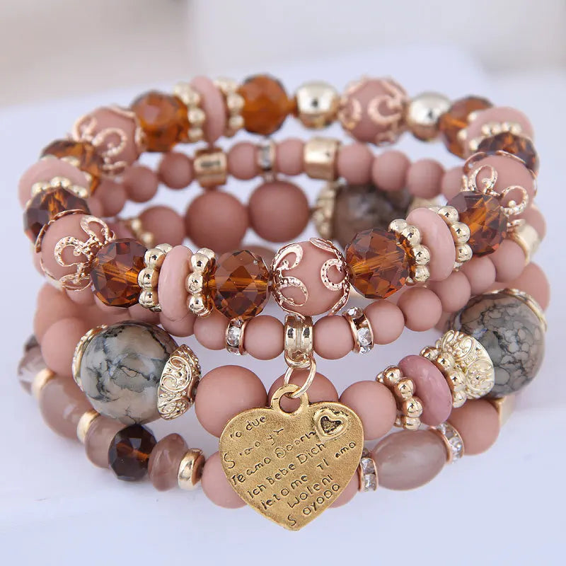 Heart Bead Multilayer Bracelet