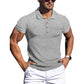 New Summer Polo Men Solid Stripe Fitness Elasticity Short Sleeve Polo Shirts for Men Fashion Stand Collar Mens Shirts