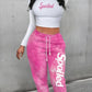 LW Women Sportswear Tie Dye Casual Pants Set Stretch Bodycon 2 Piece Matching Tracksuit