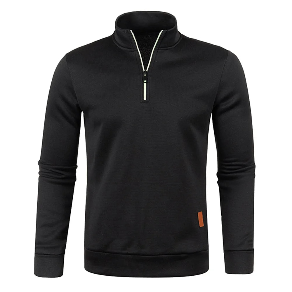 Men Sweatshirts Spring Thicker Pullover Half Zipper Pullover for Male Hoody Outdoor Sweatshir Autumn Solid Color Turtleneck Swea