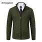 Autumn And Winter New Jersey Men's Casual Sports Coat Solid Color Stand Collar Wweater Grab Fleece Warm Zipper Cardigan