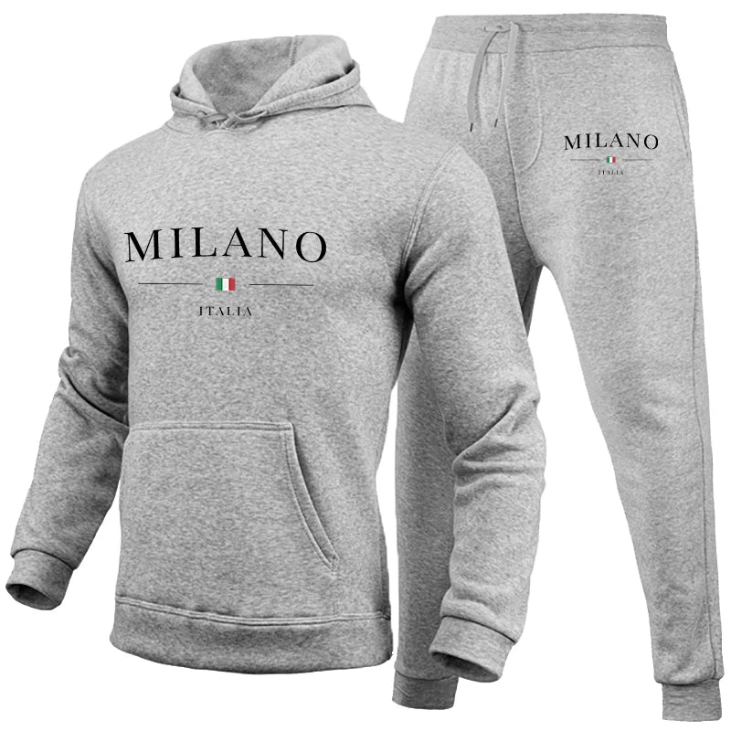 MILANO - All Grey Letter-Print Set V3 - Men's