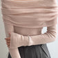 Off-Shoulder off-Neck Slim Fit Inner Wear Long Sleeve Sweater