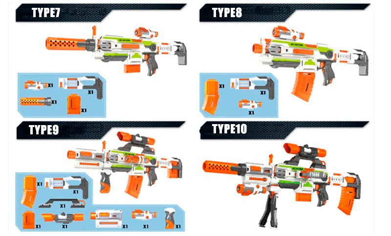 Toy Gun Modified Parts for Nerf N-strike Elite Series Muffler Tail Stock Flashlight Universal Toy Gun Accessories