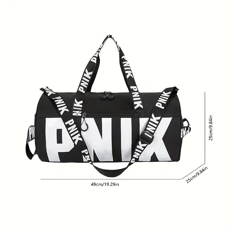 PINK Letter-Print Gym Bag