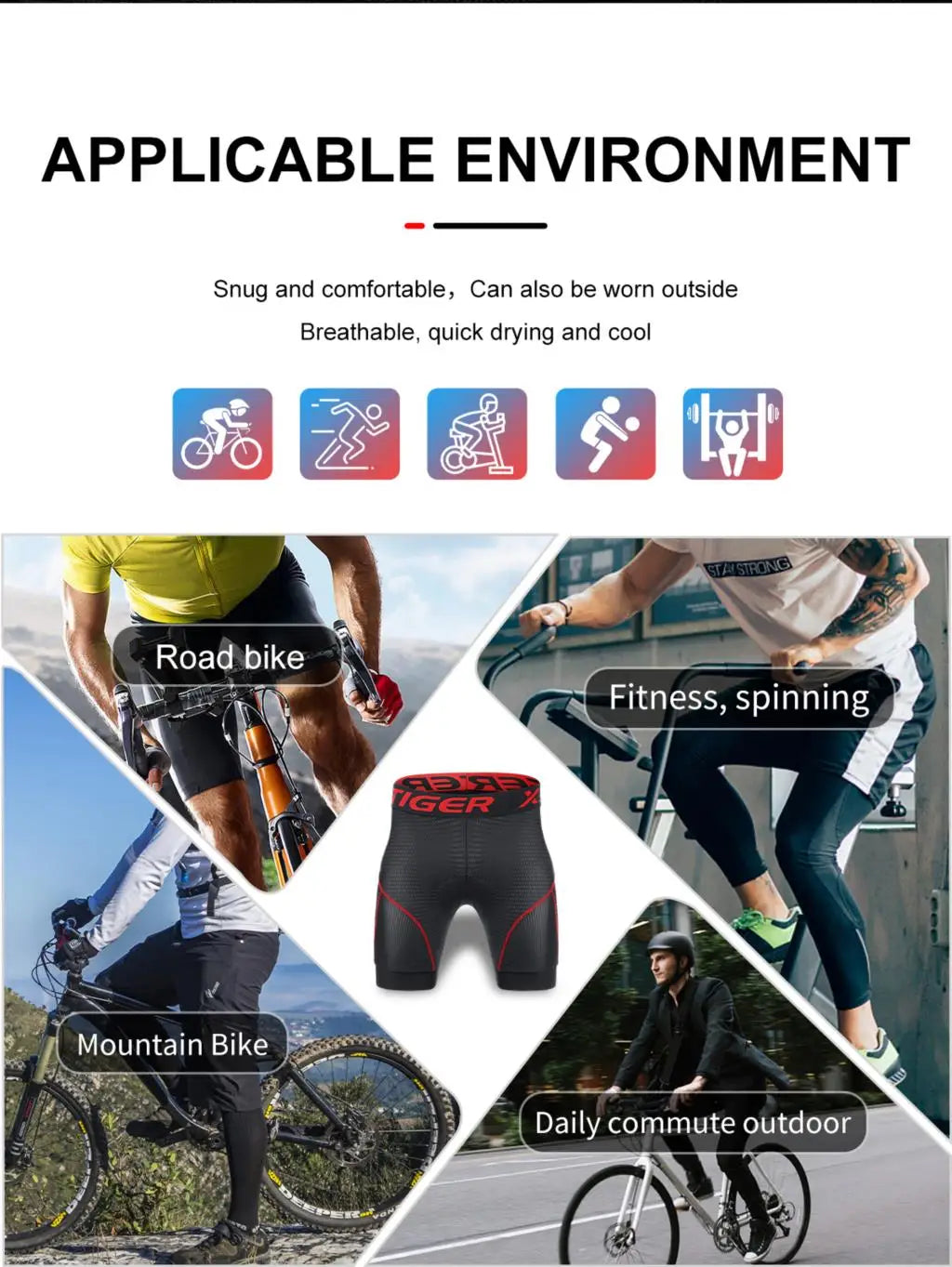 X-TIGER Cycling Shorts Breathable Mesh Cycling Underwear Gel Pad Shockproof MTB Bike Shorts Dropshipping Bicycle Underwear