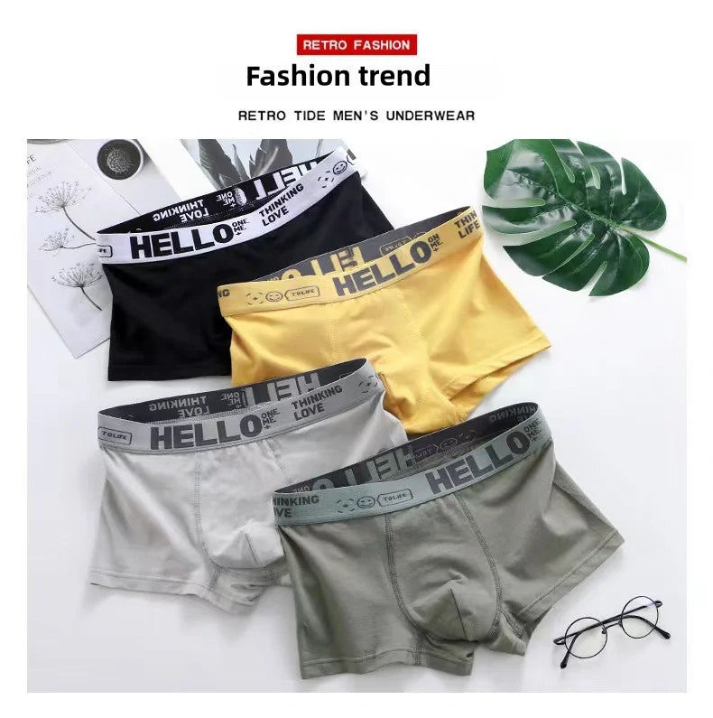 10Pcs/Men's Underwear Fashion Underwear High Stretch Boxer Shorts Breathable Soft Men's Shorts Comfortable Plus SizeL-4XL