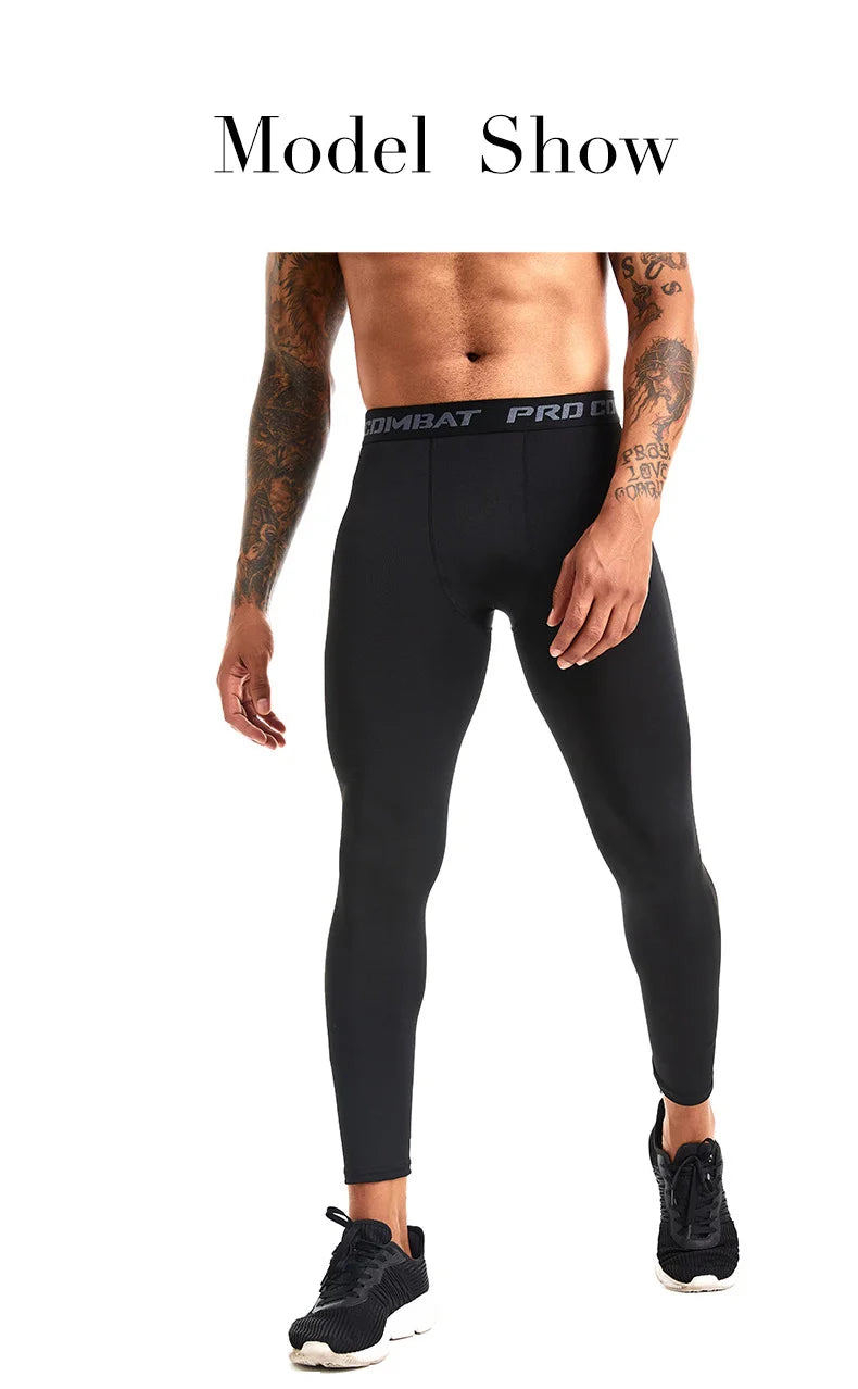 Men's Running Leggings Sportswear Quick Dry Gym Fitness Tights Workout Training Jogging Sports Trousers Compression Sport Pants