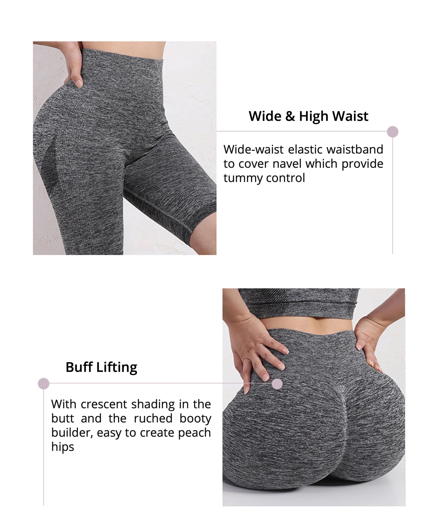 Women Elastic Yoga Shorts High Waist Tummy Control Ruched Booty Pants Seamless Butt Lifting Gym Workout Compression Tights