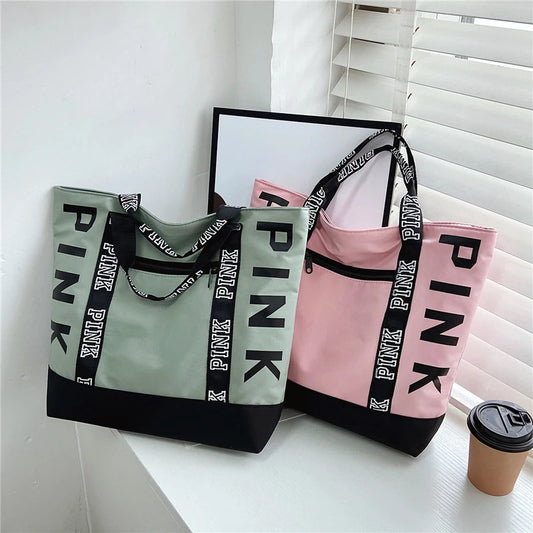 PINK Letter-Print Shoulder Bag