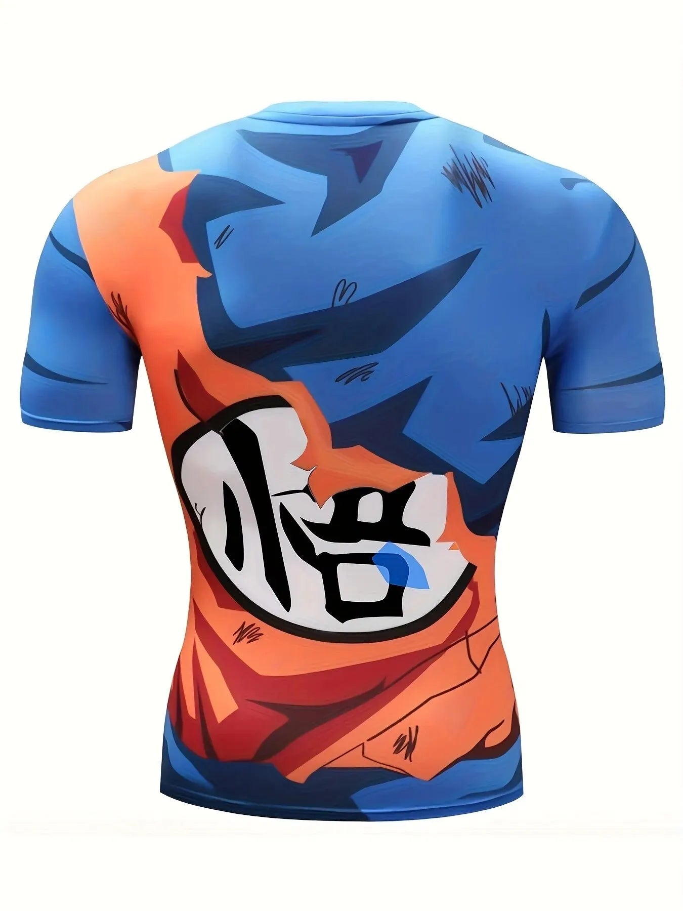 Men's Fitness Top Printed Animation 3D Series Digital Short-sleeved Muscle T-shirt Round Neck