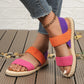 Women's fashion trend anti-slip wear-resistant multi-color matching elastic flat sandals