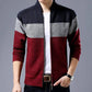 Spring Winter New Men's Cardigan Single-Breasted Fashion Knit  Plus Size Sweater Stitching Colorblock Stand Collar Coats Jackets