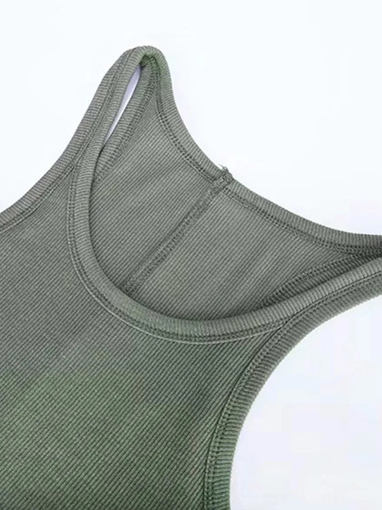 Y2K Vintage Ribbed Slim-Fit Tank Top