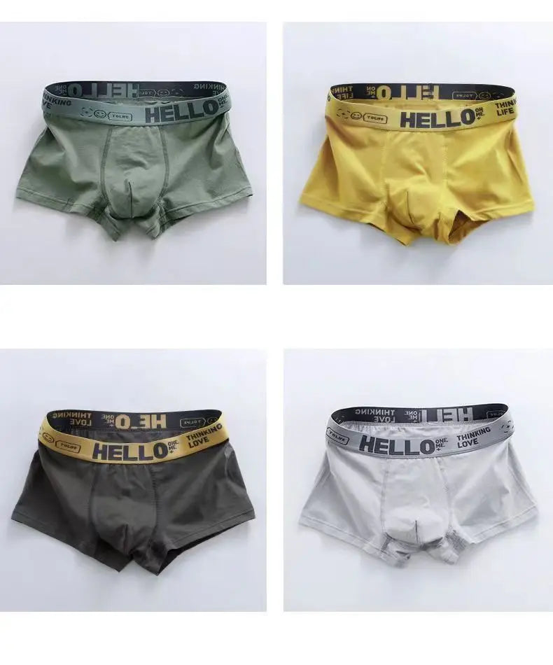 10Pcs/Men's Underwear Fashion Underwear High Stretch Boxer Shorts Breathable Soft Men's Shorts Comfortable Plus SizeL-4XL