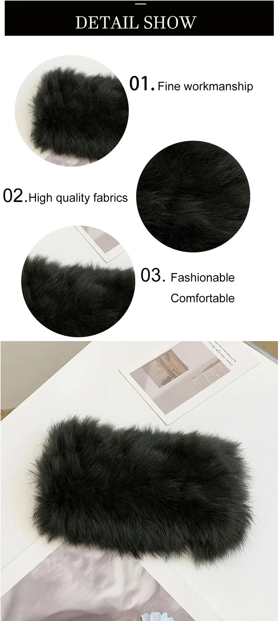 1PC Autumn and Winter New Real Rabbit Hair Band Hair Hoop Women's Warm Fur Fur Hat Vintage Wide Edge Plush Headband Warm Hat