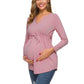 Women Maternity Long Sleeve Solid Color Nursing Tops T-shirt For Breastfeeding