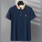 High end mercerized cotton lapel color matching short sleeve polo shirt Men's 2023 popular brand embroidery casual Paul T-shirt