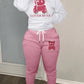 Lover Bear Letter Print Kangaroo Pocket Tracksuit 2pc Set V3