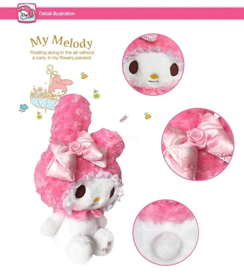 30cm Sanrio Hello Kitty Kawaii Rose My Melody Cartoon Anime Stuffed Animals Soft Plush Doll Companion Toy Children Birthday Gift