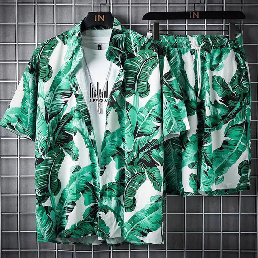 Y2K 2pc Hawaiian Beach Set - Men's