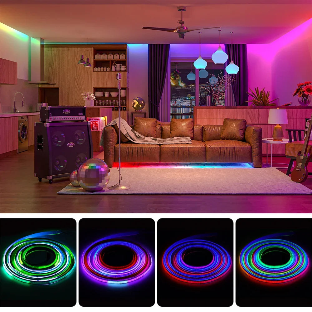 LED Strip RGB 5050 WS2812b Bluetooth App Control Chasing Effect Lights Flexible Tape Diode Ribbon TV BackLight Bedroom Decorate