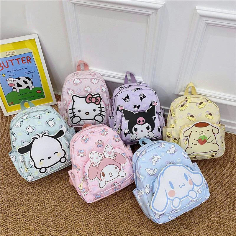 27x34cm Kawaii Sanrio Hello Kitty Cinnamoroll My Melody Kuromi Cartoon Book Bag Student Backpack High Capacity Shoulder Bag Gift