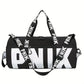 PINK Letter-Print Gym Bag