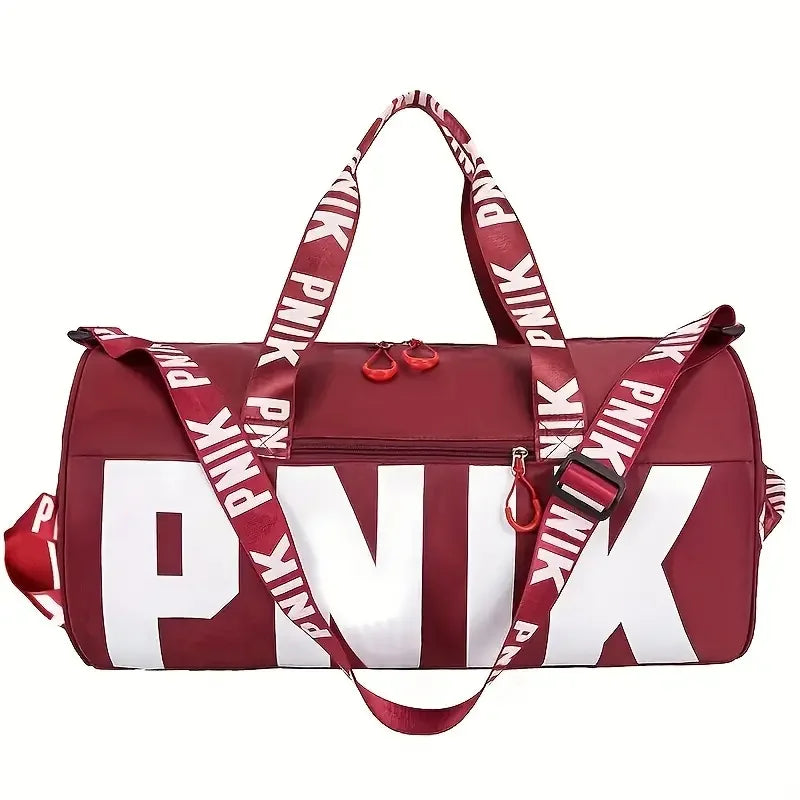 PINK Letter-Print Gym Bag