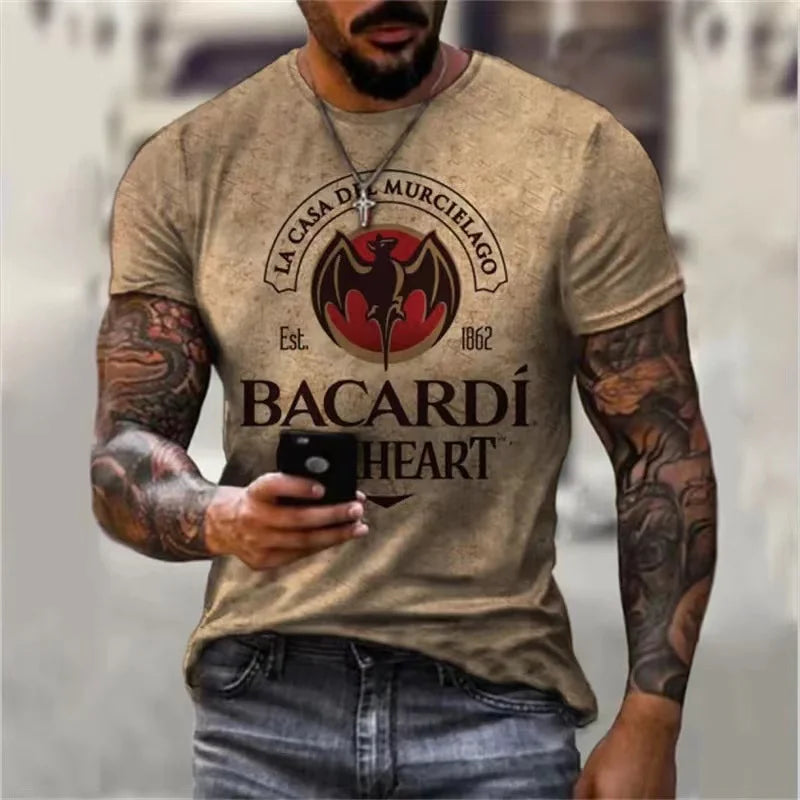 Vintage T Shirt 3D Printed Racing Short Sleeve Harajuku Round Neck Summer Tee Shirt Casual Tops Men Streetwear Fashion Clothing