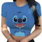 Stitch Graphic Crop Tops