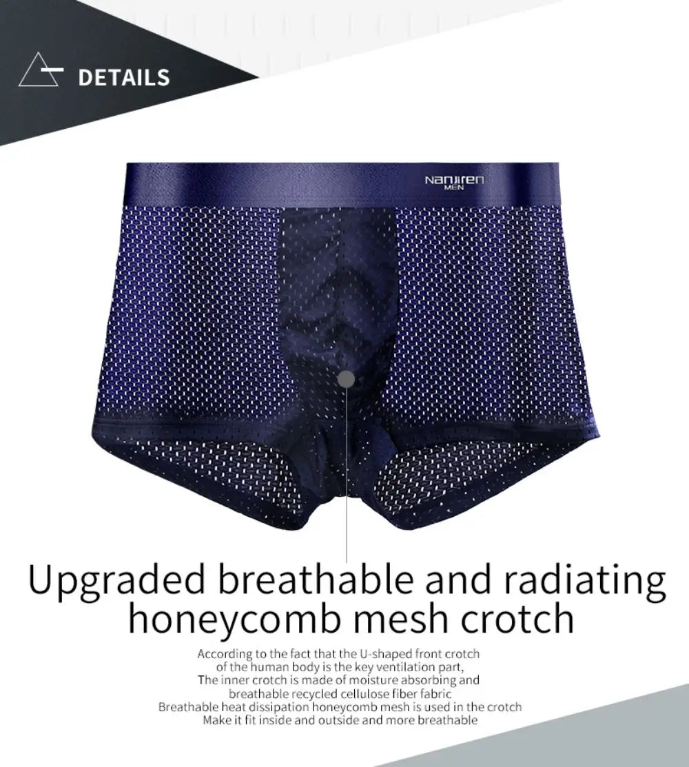 Men's Panties Men Underwear Boxershorts Men Boxer Men Ropa Interior Hombre Calzoncillos Breathable Hombre Bamboo Hole Large Size