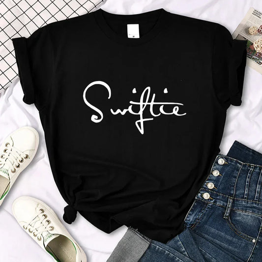 Swiftie Retro Y2K Funny Print T-Shirt Female Summer Fashion Tee Top Sport Casual Tops Clothing Street Personality T Shirt