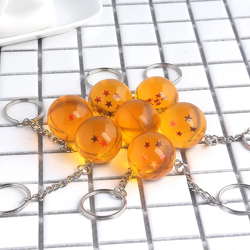 Anime Dragon Ball Series Keychain Charms Accessories 1-7 Star Dragon Balls Cosplay Keyring Car Keyring Pendant Holder Toys Gift